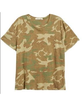 Free People Camo Print Burnout T-Shirt